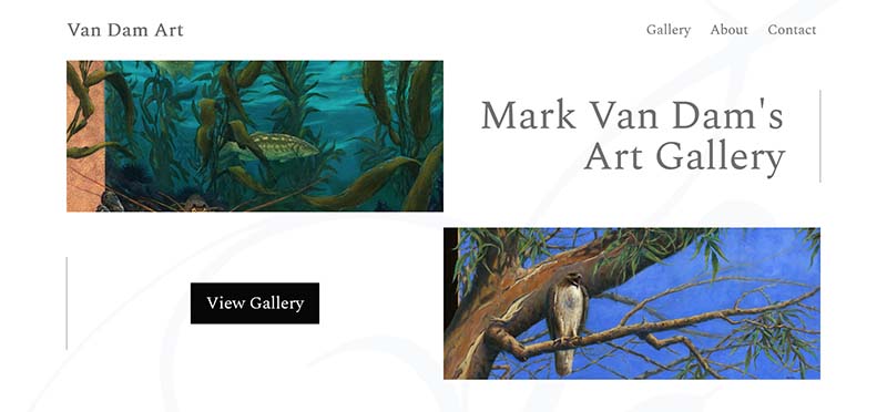 Image of Van Dam Art Home Page